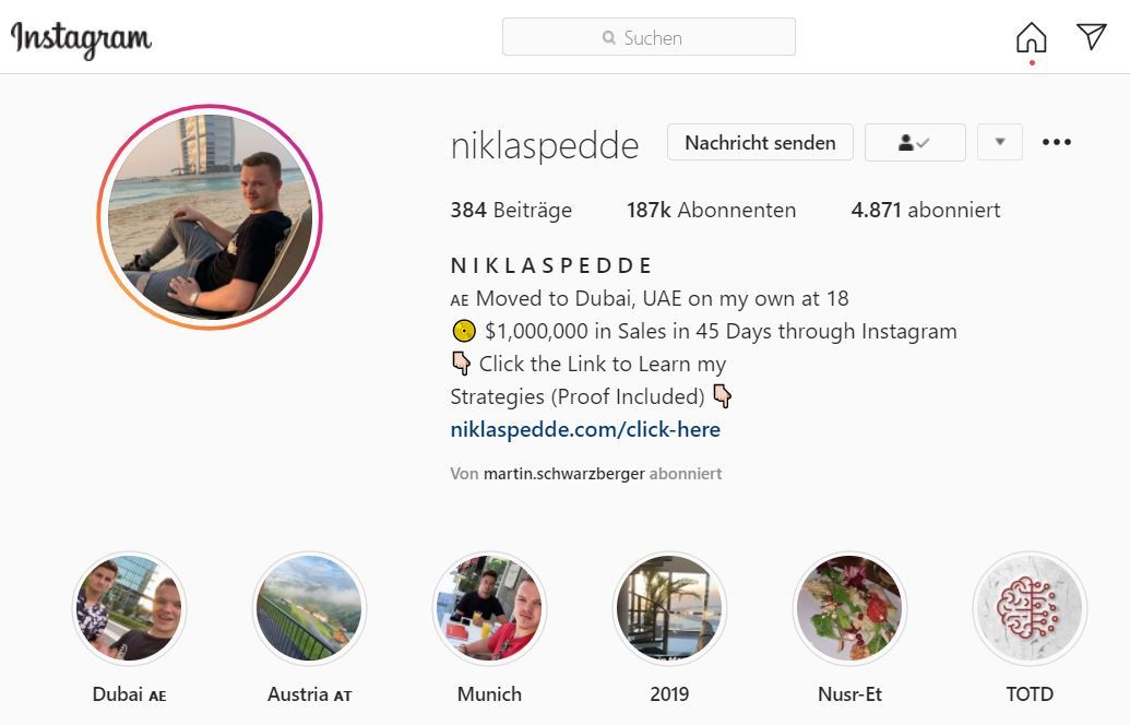 Niklas Pedde Instagram University Pro